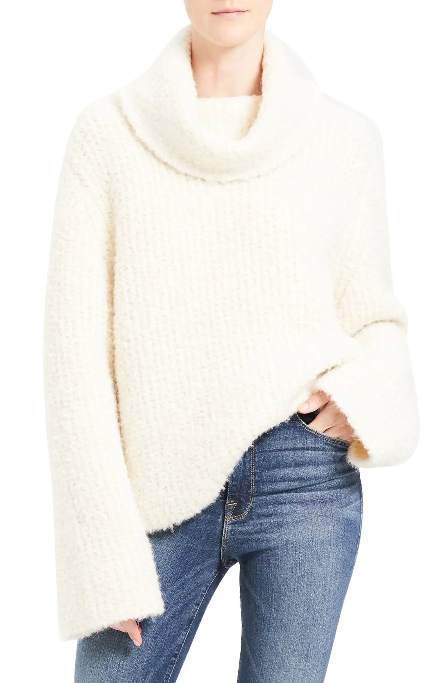 Cowl Neck Bell Sleeve Alpaca & Wool Blend Sweater | Nordstrom