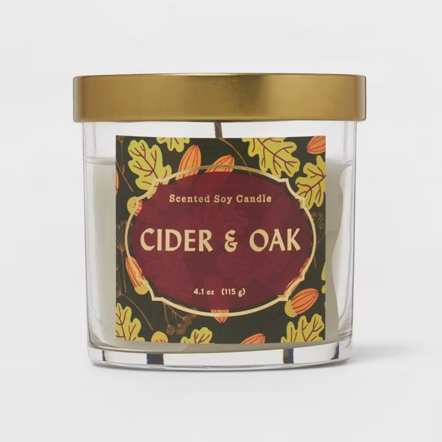 Lidded Glass Jar Cider and Oak Candle - Opalhouse™ | Target
