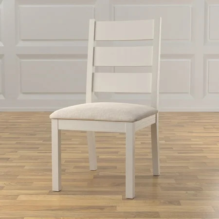 Furniture of America Ferc Rustic White Fabric Dining Chairs (Set of 2) | Walmart (US)