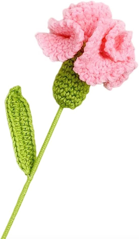 Crochet Flowers, Knitted Artificial Wool Carnation for Gift Wedding Bouquet Anniversary and Mothe... | Amazon (US)