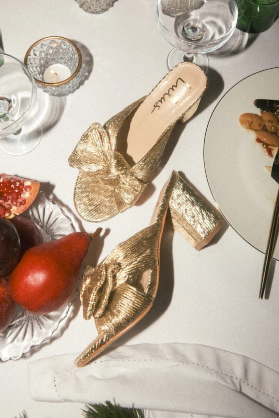 Dorothea Gold Knotted High Heel Sandals | Lulus