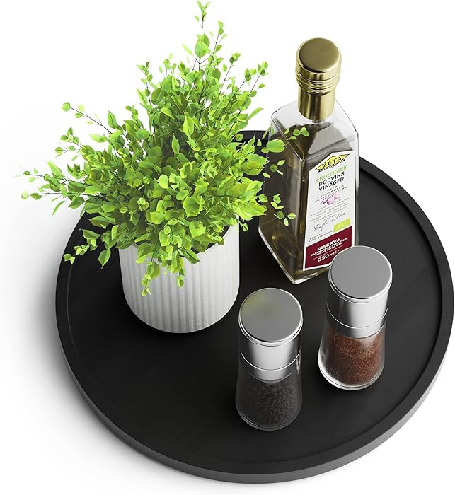 Lazy Susan Organizer Homerays 10 Inch Non-Skid Bamboo Lazy Susan for Kitchen Rotating Spice Rack ... | Amazon (US)