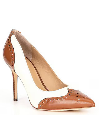 Lauren Ralph Lauren Lynden Burnished Leather Wingtip Dress Pumps | Dillard's | Dillard's