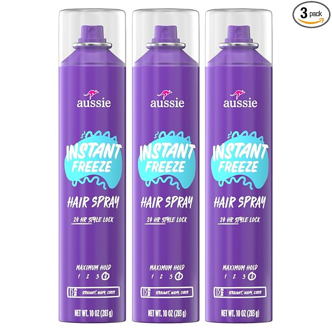 Aussie Instant Freeze Hair Spray for Extreme Hold, Infused with Jojoba Oil & Sea Kelp, Long-Lasti... | Amazon (US)