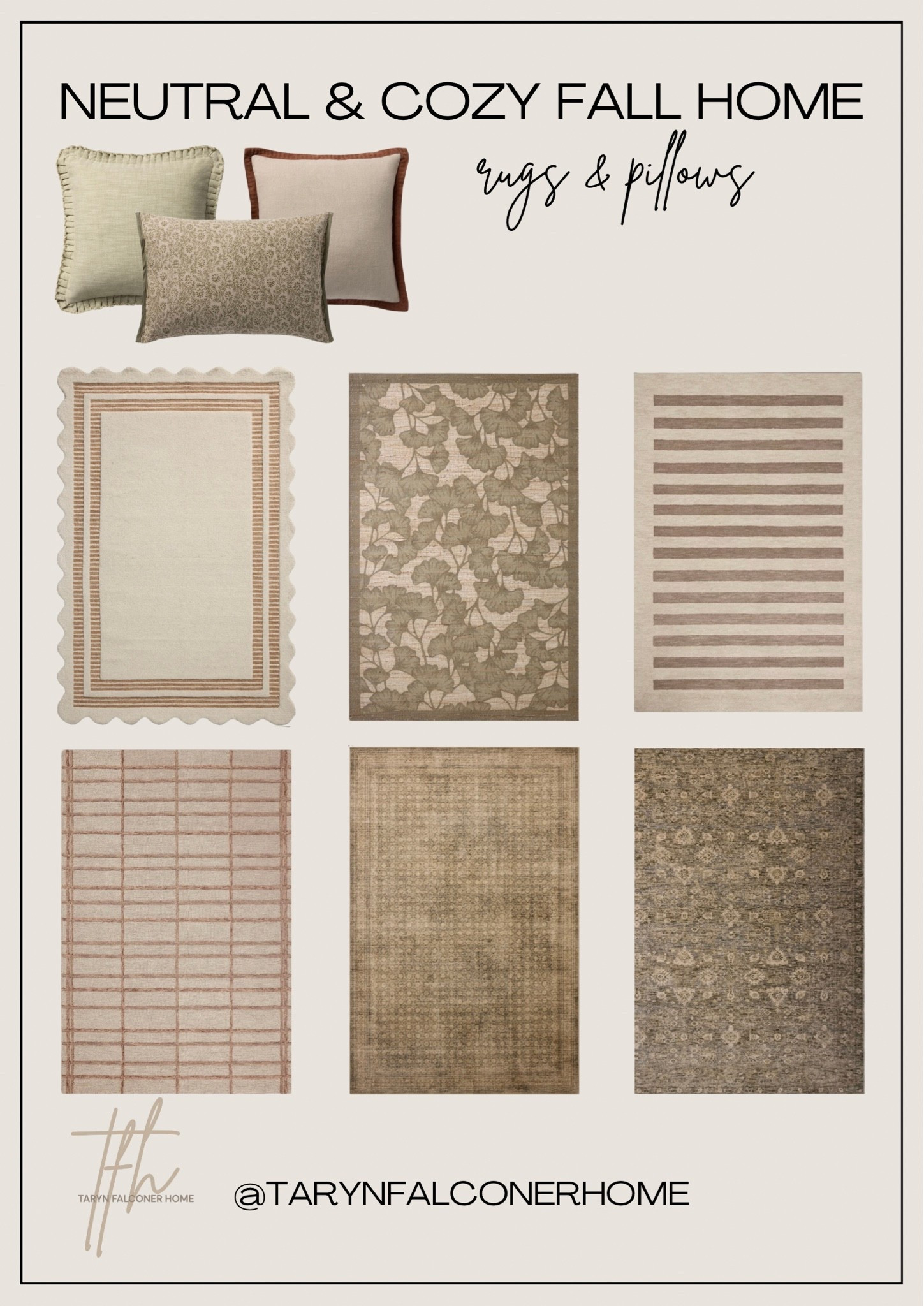 Neutral and cozy fall home rugs & pillows🤎👌🏼

#rug #arearug #pillow #throwpillow #neutral #cozy #fallhome #fallfinds

#LTKfall #LTKhome #LTKsale