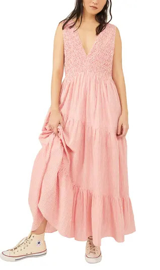 Juno Sleeveless Smocked Tiered Maxi Dress | Nordstrom