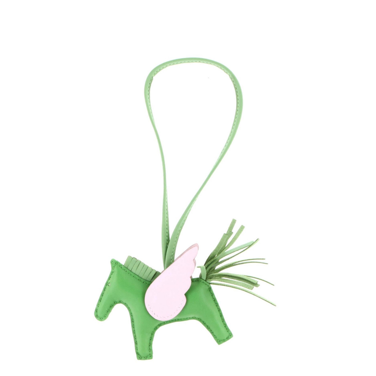 Pre-Owned HERMES Pm Pegase Rodeo Bag Charm Leather - Green | Macy's