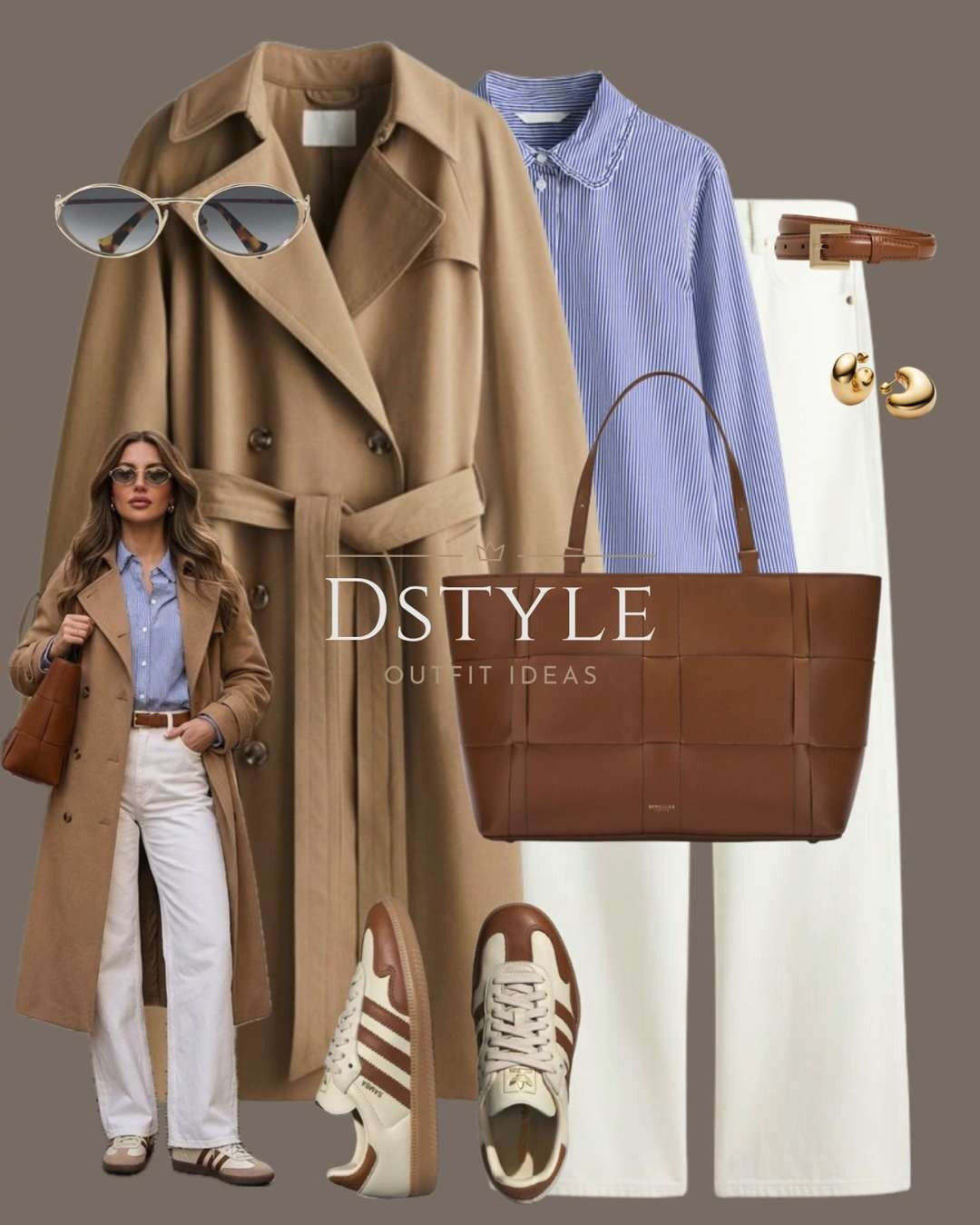 Nothing says polished like a classic camel trench coat and a crisp striped button-down. I’ve styled this with white wide-leg denim and the viral Adidas Samba sneakers in gum sole for a modern, "cool girl" twist. The woven leather tote is the perfect finishing touch for a quiet luxury vibe!

Shop the full look below. 

 #QuietLuxury #OldMoneyAesthetic #CamelCoat #AdidasSamba #WhiteDenim #SpringOutfits #LTKootd #LTKWorkwear