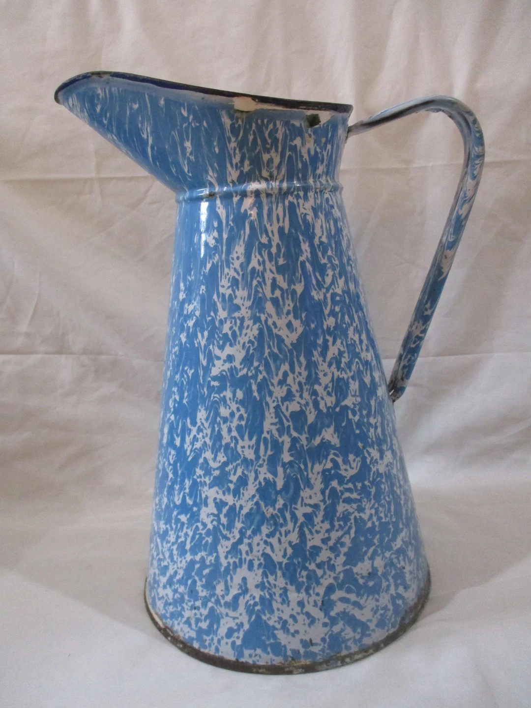 Vintage Enamel Pitcher Swirl Pattern Blue/white - Etsy | Etsy (US)