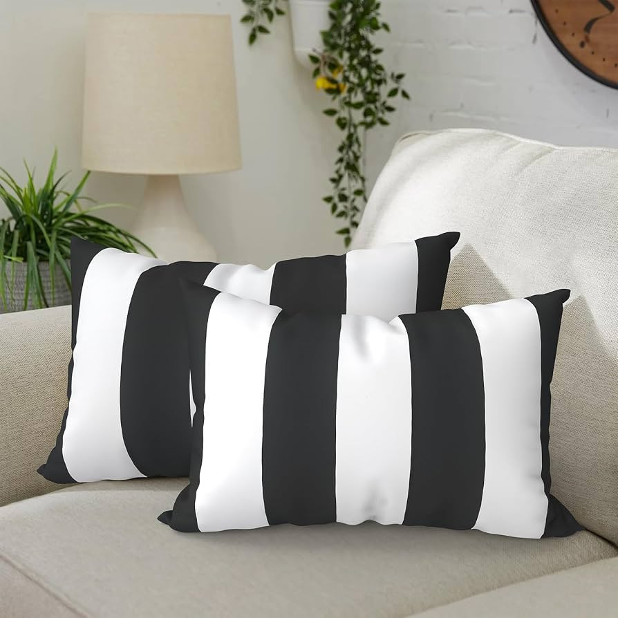 DYTXIII Pack of 2 Outdoor Waterproof Lumbar Pillow Covers ONLY, 12x20 Rectangle Decorative Double... | Amazon (US)