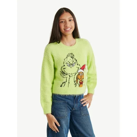 Justice x Grinch Girls Collab Sweater Sizes XS - XLP | Walmart (US)