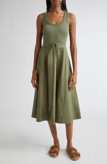 Ennis Mixed Media Stretch Cotton Dress | Nordstrom Rack