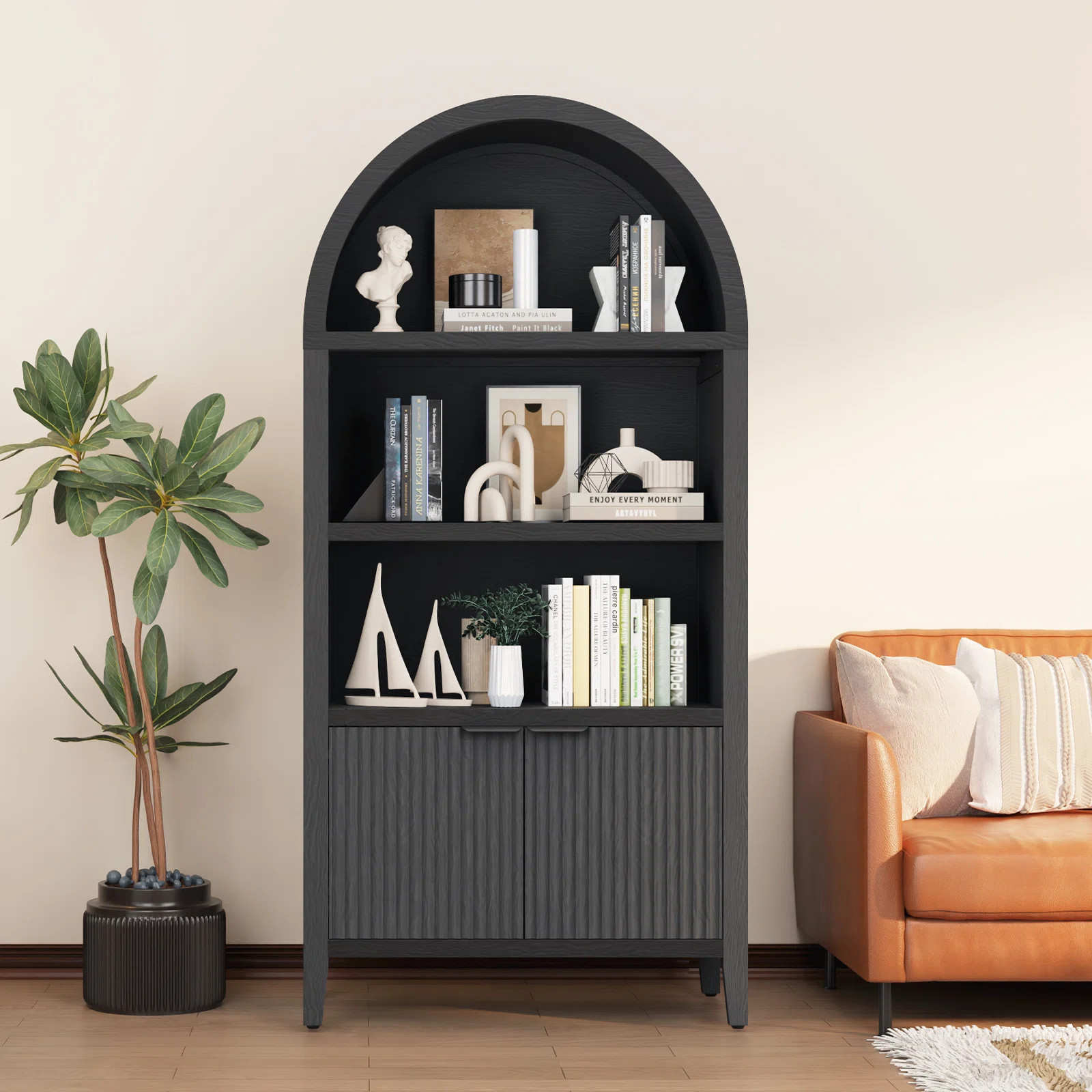 Latitude Run® 71" Arched Bookcase With Storage Cabinet | Wayfair | Wayfair North America