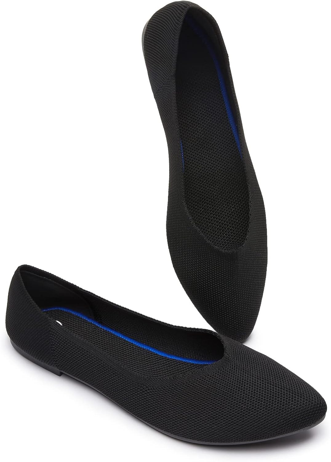 BABUDOG Women's Mesh Flats Shoes Pointed-Toe Dress Shoes for Women Black Flats Shoes Comfortable Mem | Amazon (US)