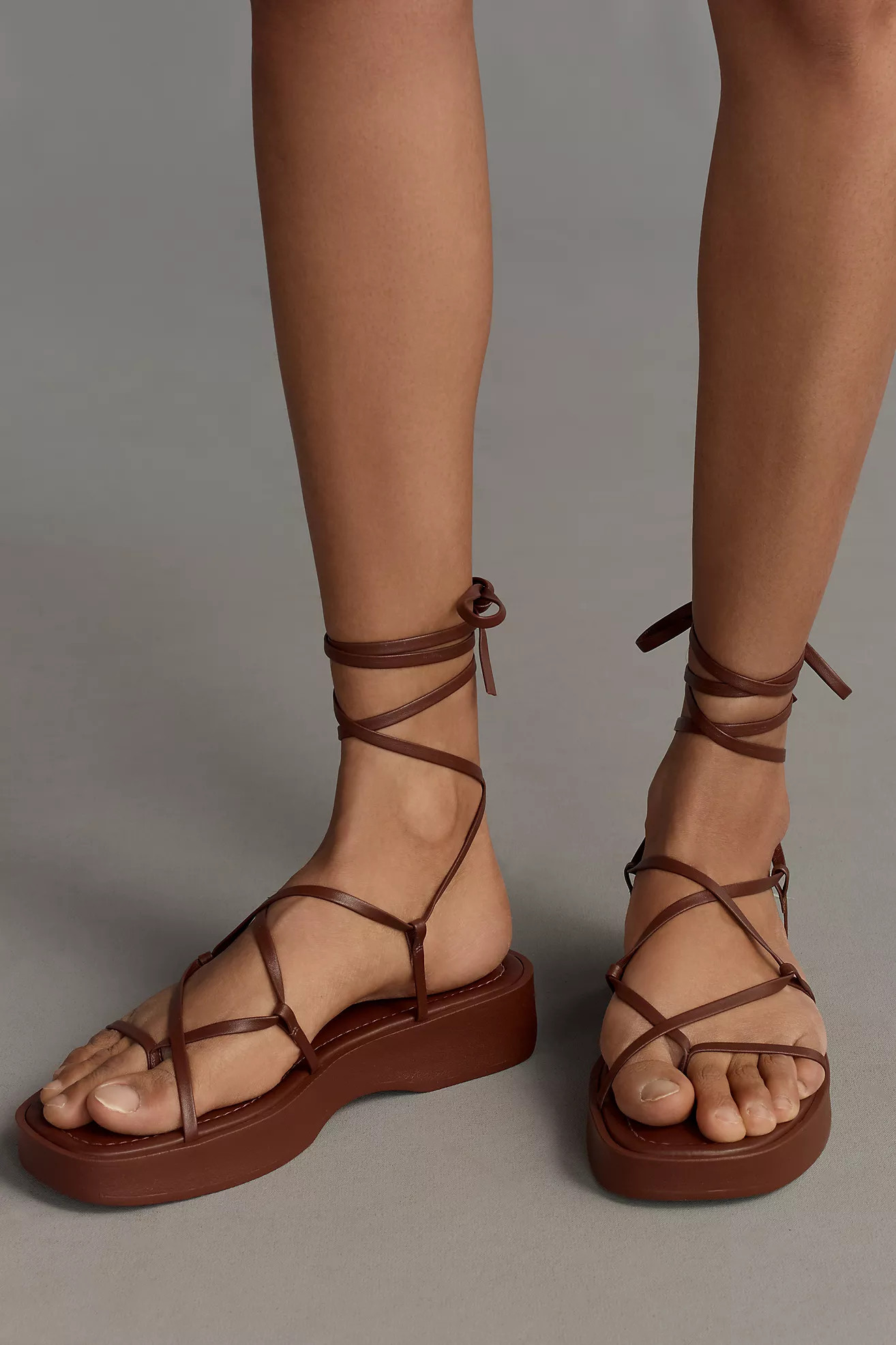 Maeve Tie-Up Platform Sandals | Anthropologie (US)