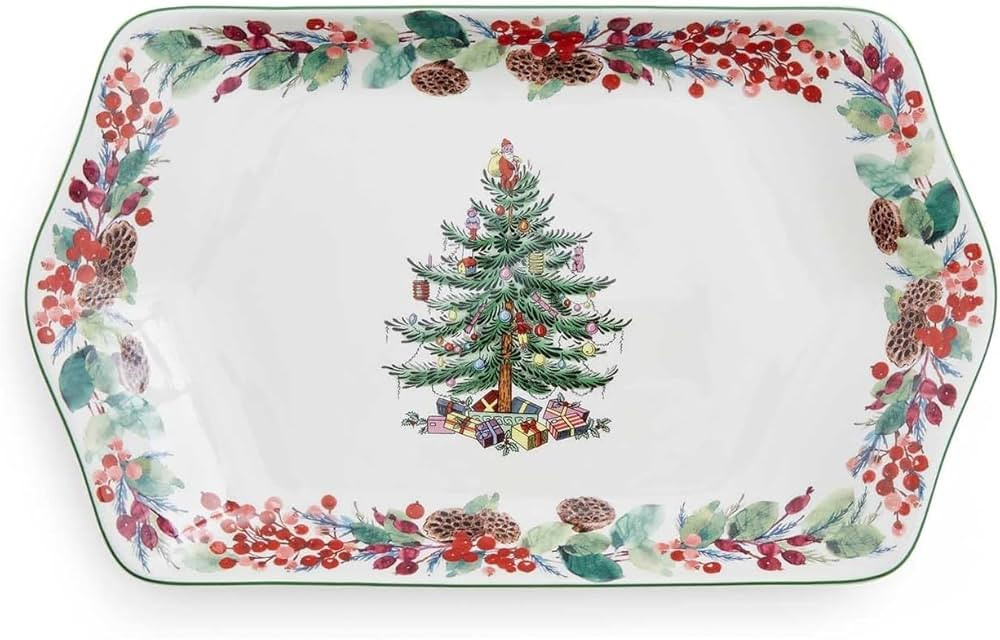 Spode Christmas Tree Dessert Tray - 12-Inch Festive Serving Tray - Porcelain for Holiday Entertai... | Amazon (US)