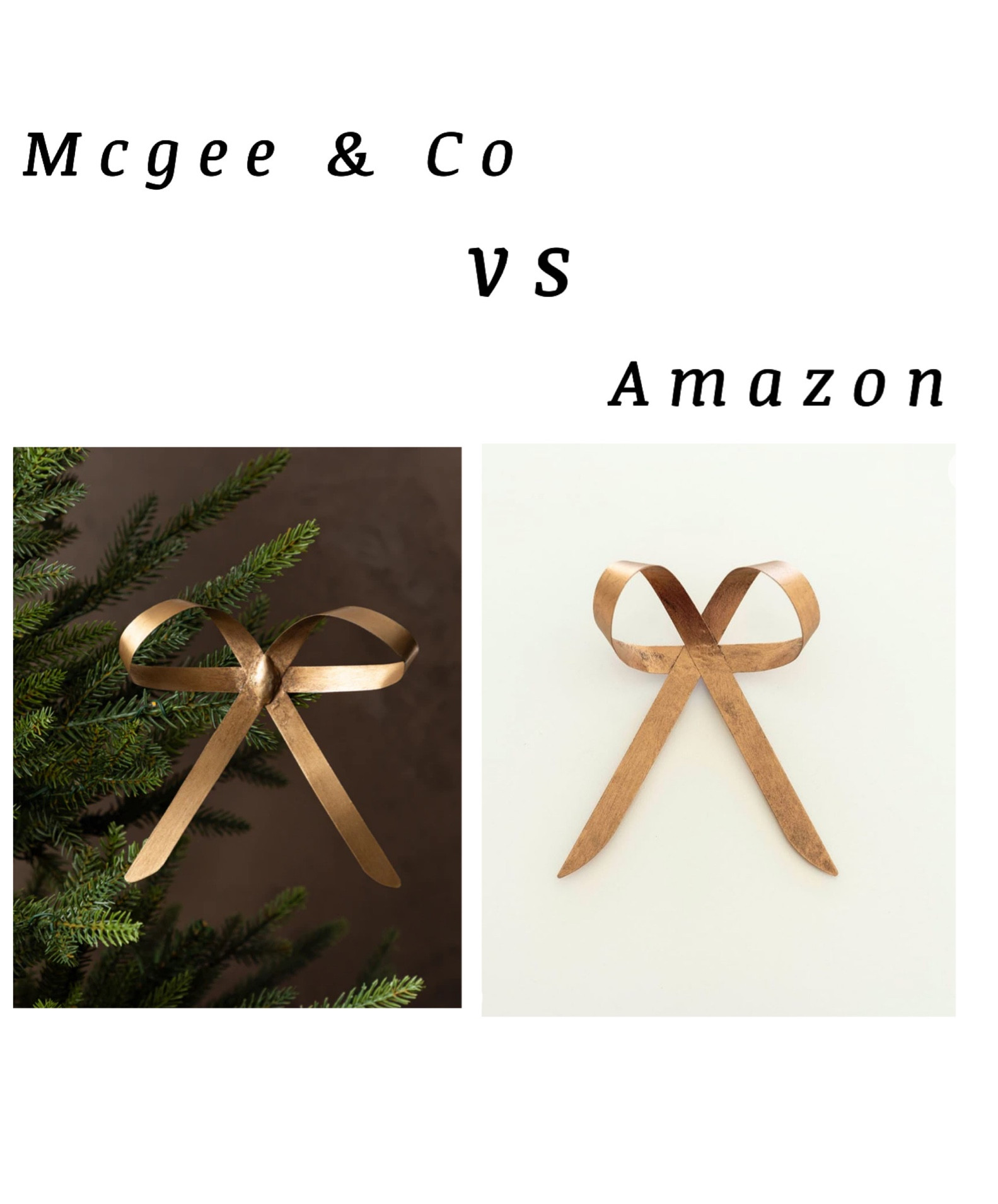Mcgee & co vs Amazon! Gold bow ornament. Christmas tree decoration. 

#LTKHoliday #LTKHolidaySale #LTKhome
