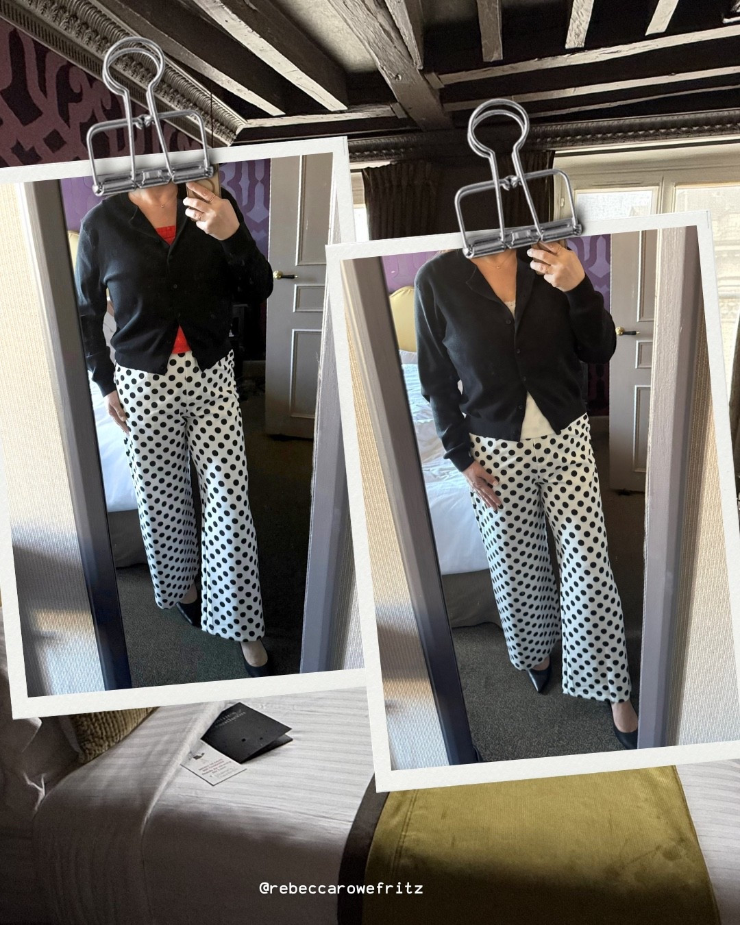 Polka dots in Paris 🤍
Wearing an easy black + white formula that always works—cropped cardigan, silk-feel tank, and a relaxed trouser.
Simple, polished, and perfect for a museum + lunch day.
(I’ll save the red tank for a fun café day 😉) @OAK + FORT 
Everything linked here ↓


#LTKootd #LTKTravel #LTKOver40