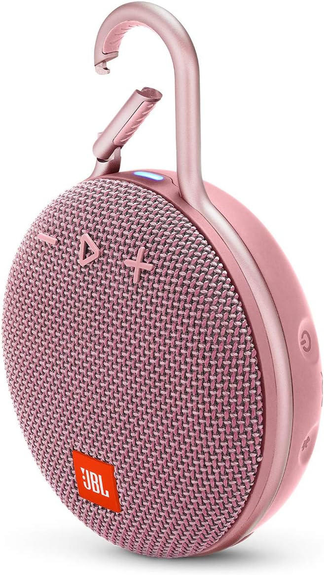 JBL Clip 3, Dusty Pink - Waterproof, Durable & Portable Bluetooth Speaker - Up to 10 Hours of Pla... | Amazon (US)