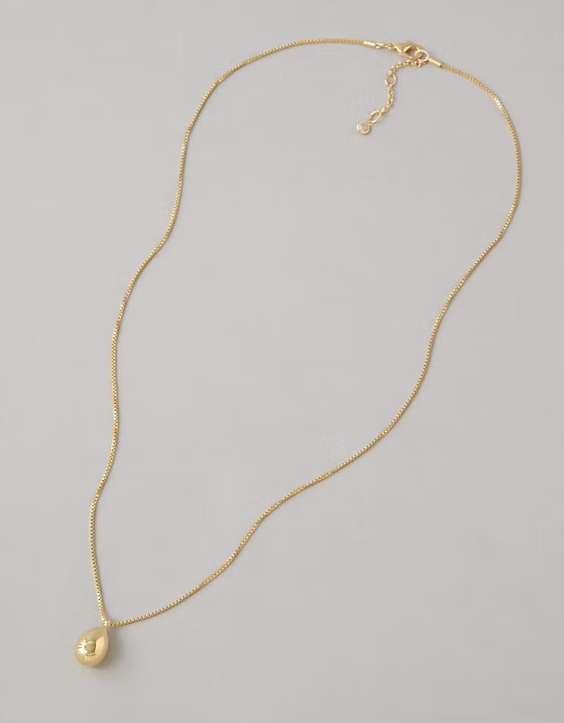 AEO Gold Drop Pendant Necklace | American Eagle Outfitters (US & CA)