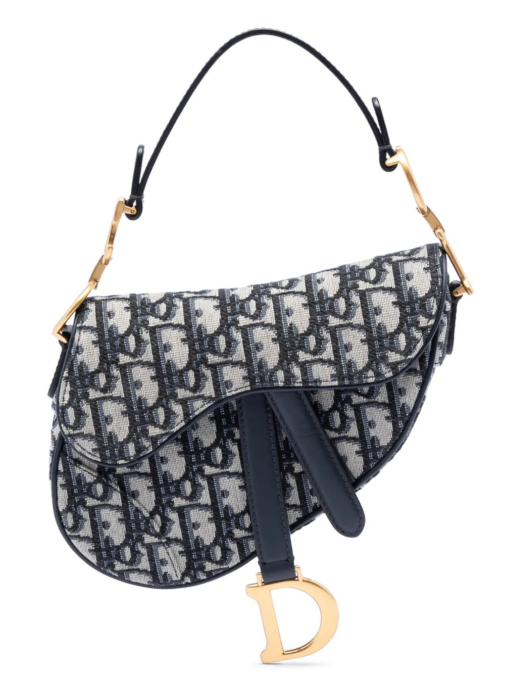 Christian Dior Pre-Owned 2020 Mini Oblique Canvas Saddle Bag satchel - Blue | Farfetch Global