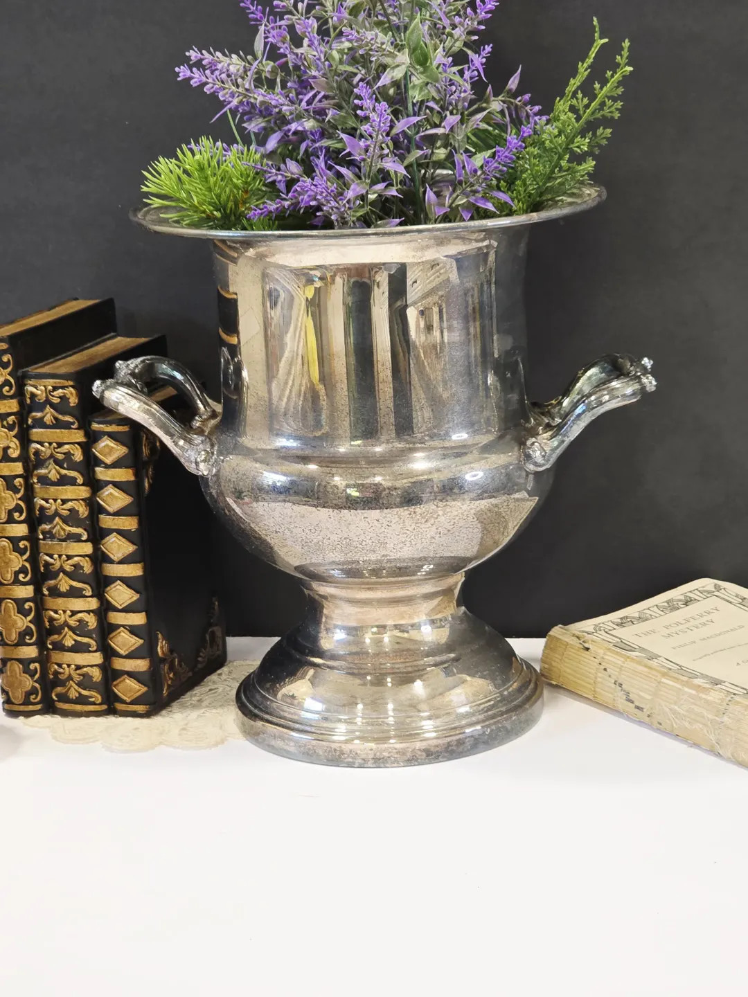 Vintage Kent Silverplated Champagne Wine Chiller, Pedestal Ice Bucket - Large Silver Trophy Vase ... | Etsy (US)