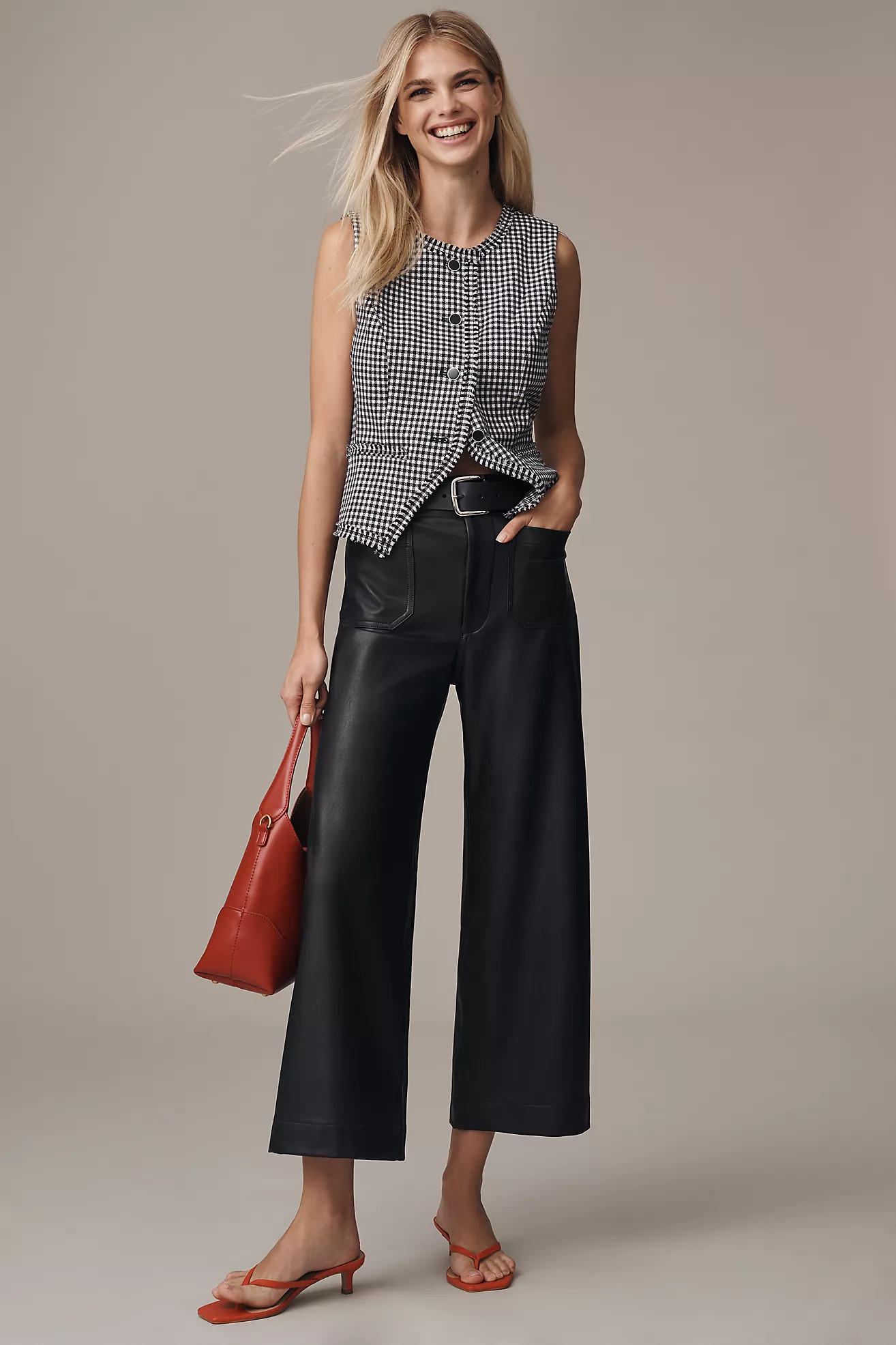The Colette Faux Leather Crop Wide-Leg Pants by Maeve | Anthropologie (US)