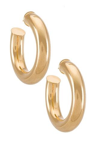 joolz by Martha Calvo Tubular Hoops Earrings in Gold from Revolve.com | Revolve Clothing (Global)