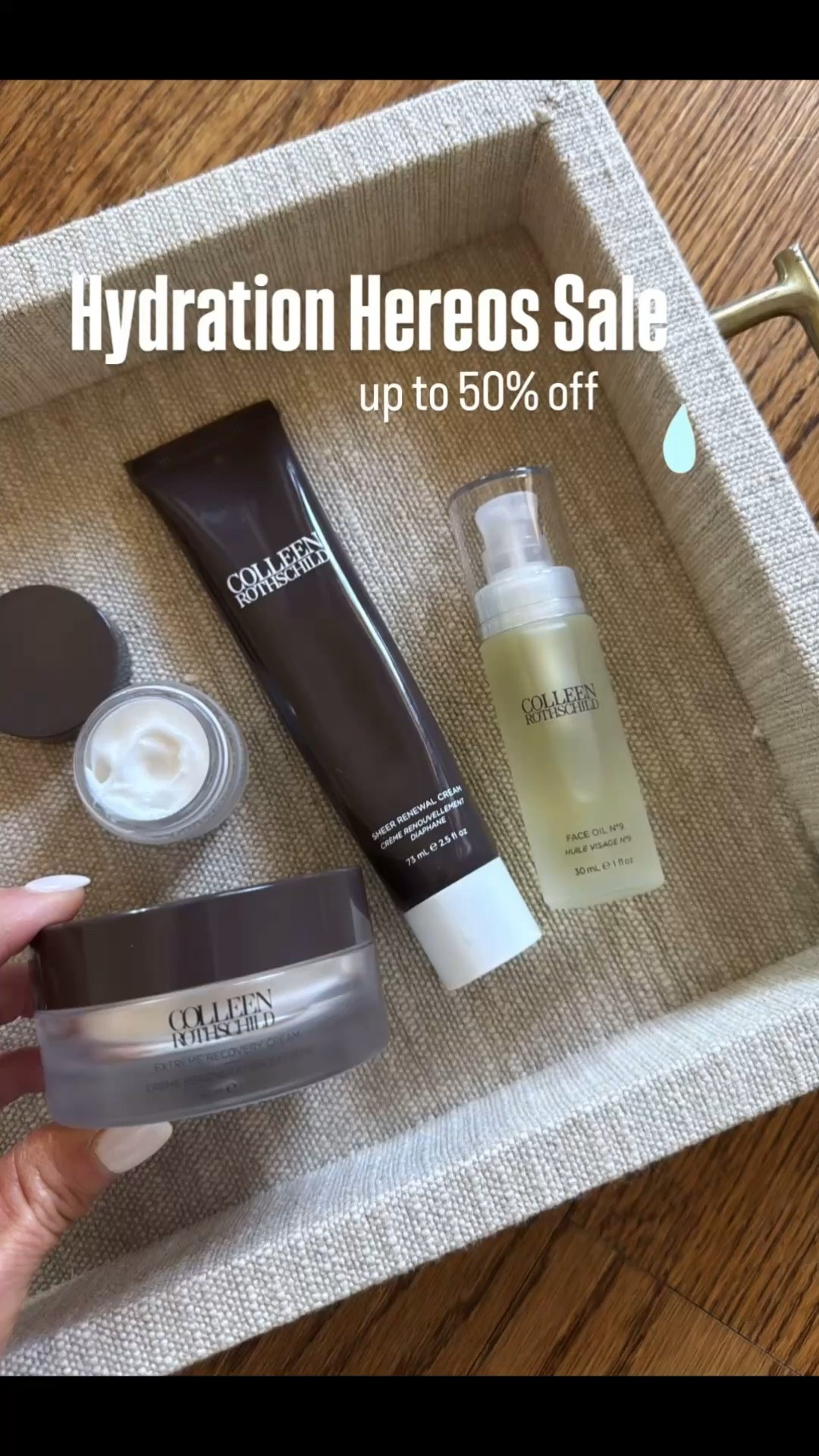 Colleen Rothschild Hydration Heroes sale. Up to 50% off. 

#LTKBeauty #LTKOver40 #LTKSaleAlert