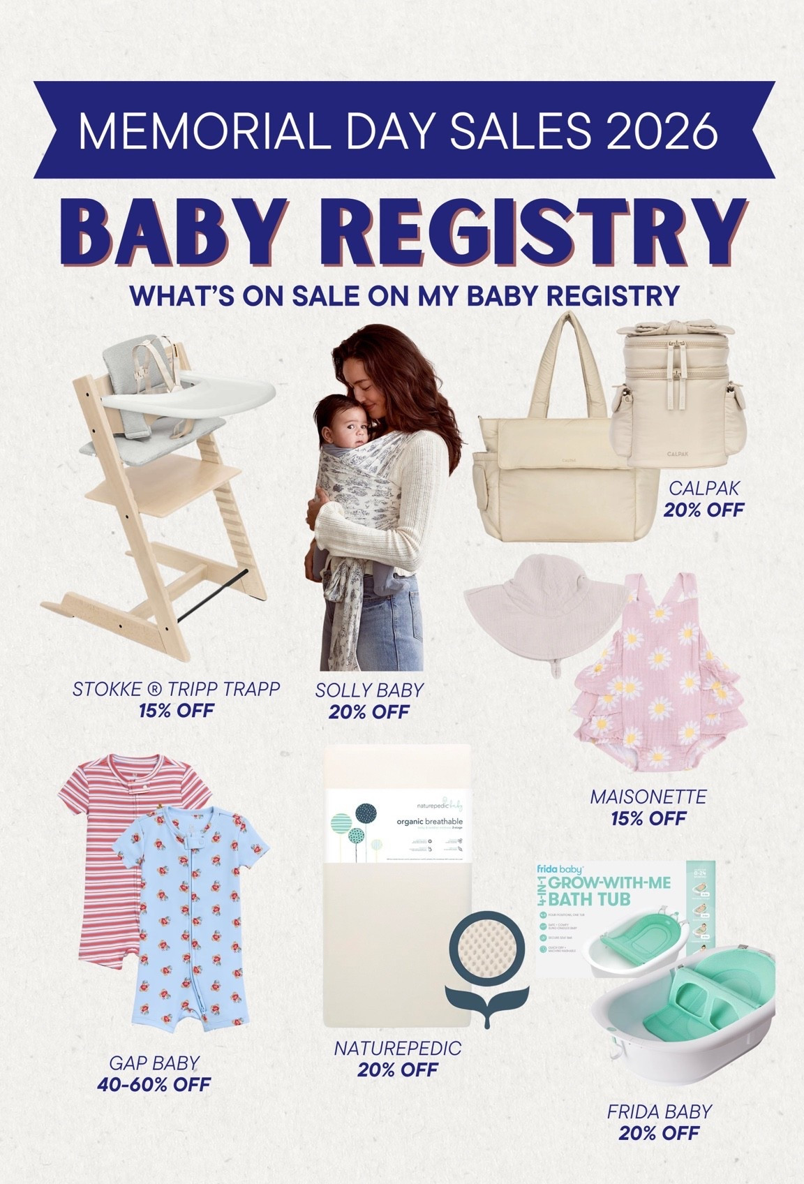 [5/22/26] items from my baby registry on sale for MDW! 100% cotton options for baby + top brand recommendations