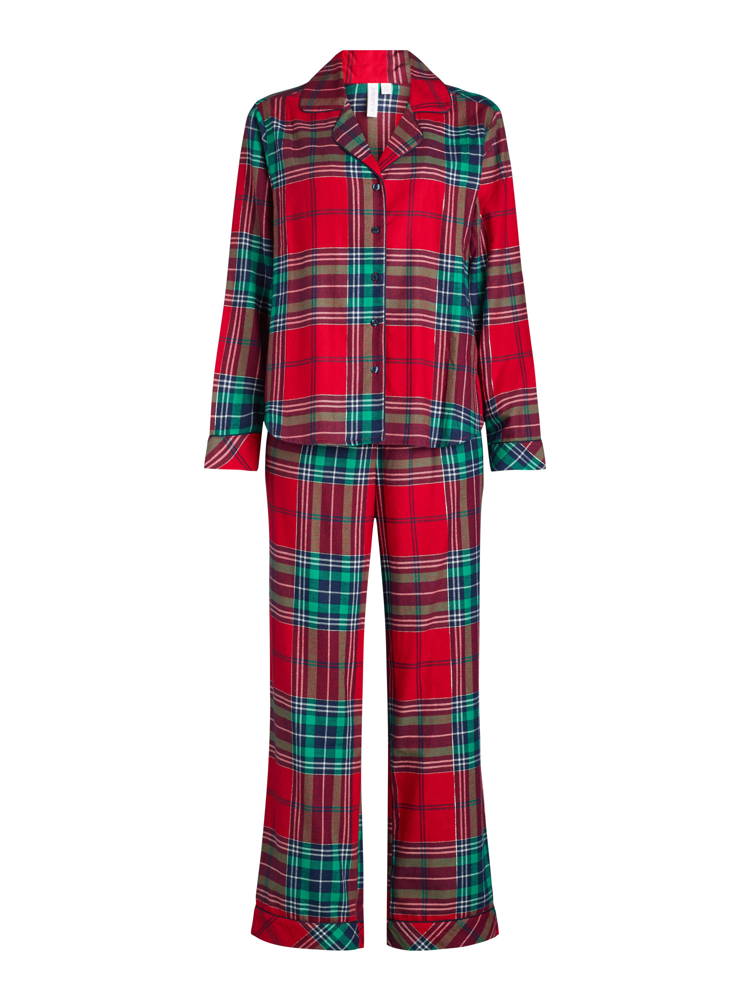 Joyspun Women's Flannel Long Sleeve Top and Pants Pajama Set, 2-Piece, Sizes XS-3X - Walmart.com | Walmart (US)