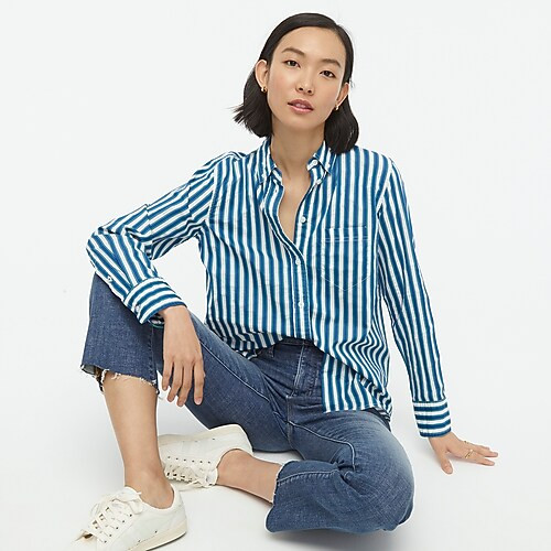 Classic-fit shirt in textured stripe | J. Crew US