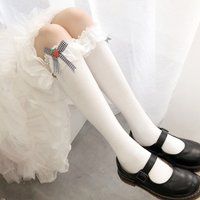 White/Black Lace Socks, Bowknot Socks, Cotton Stocking, Frilly Socks, Cute Socks, Retro Accessory | Etsy (CAD)