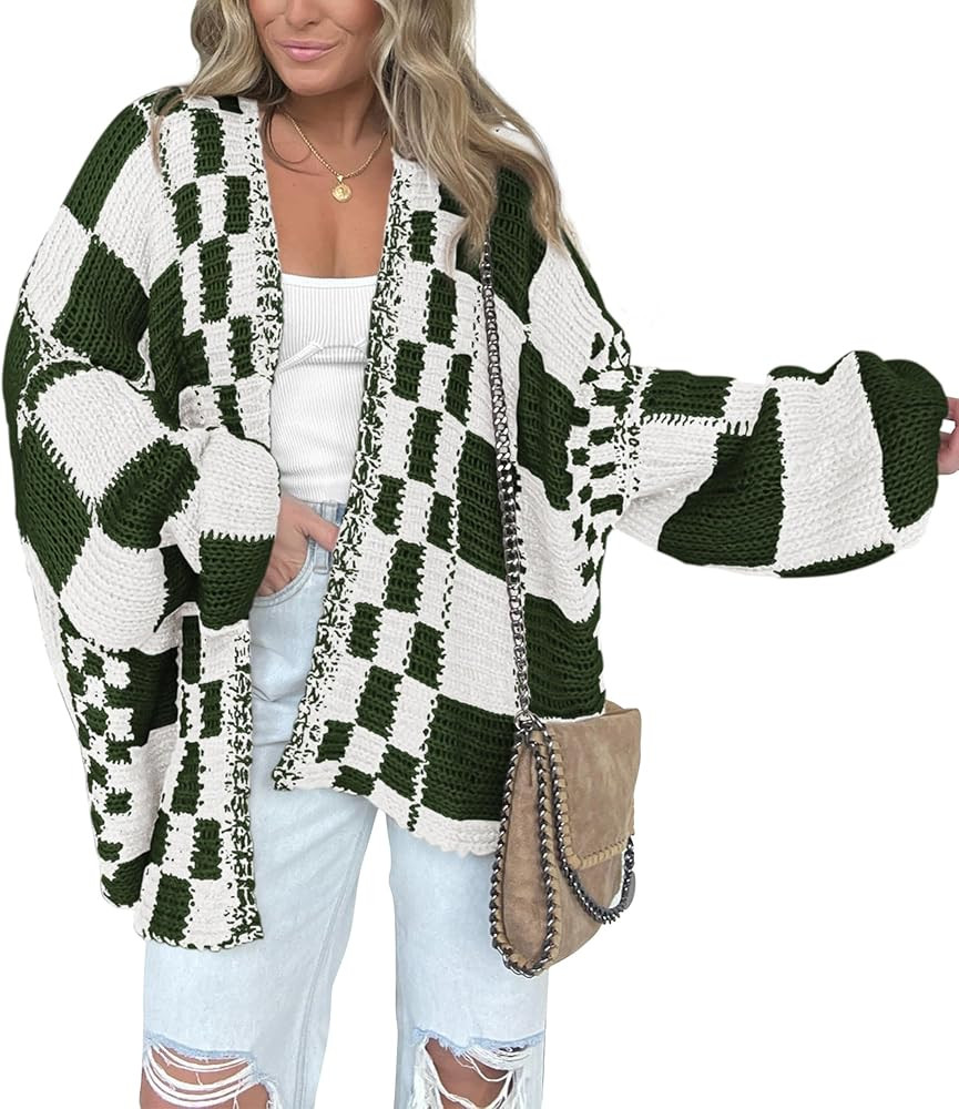 BTFBM Casual Cardigan Sweater for Women Fall 2025 Long Sleeve Open Front Chunky Knit Sweaters Che... | Amazon (US)