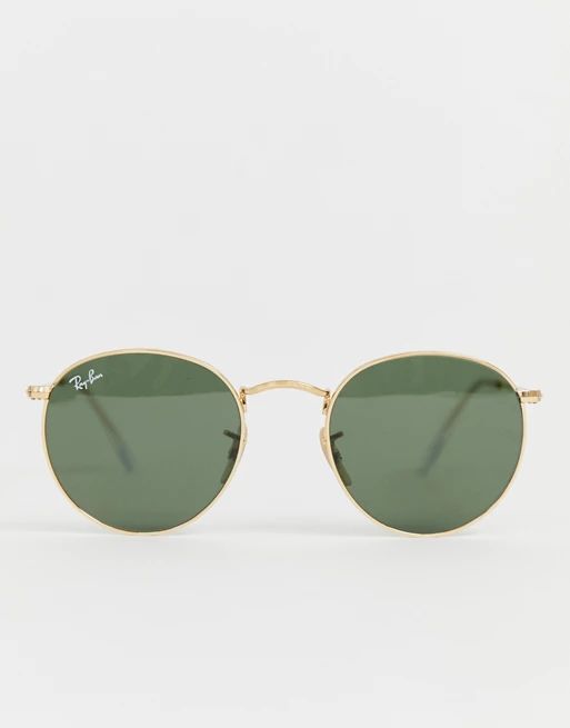 Ray-Ban – Runde Sonnenbrille mit Metall, 0RB3447 | ASOS DE