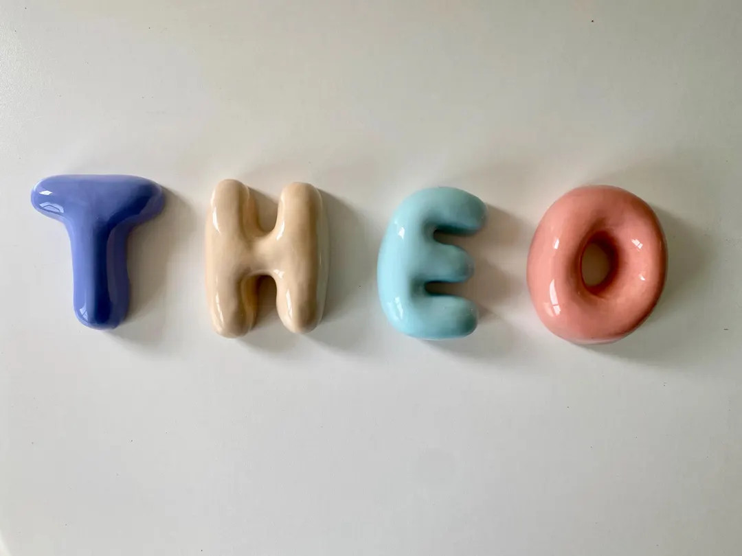 Ceramic Bubble Letters-personalized Ceramic Letter: Colorful Handmade Wall Decor - Etsy | Etsy (US)