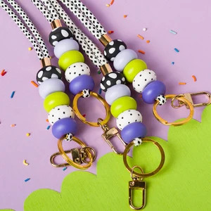 Spooky Lanyard Teachers: Halloween Purple Green Black White Spotty ID Holder | Etsy (Global)