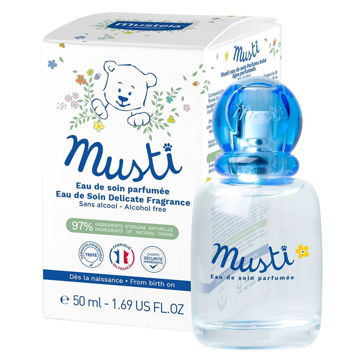 Mustela Musti Eau de Soin Spray Baby Perfume Alcohol Free Fragrance - 1.69 fl oz | Target