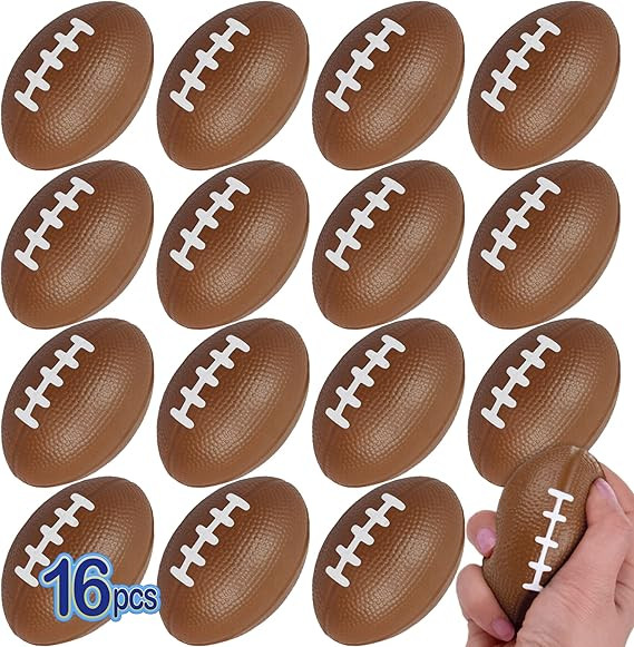 Mini Foam Footballs 16 Pcs Pack | 3.25” Inch Party Favor Balls | Mini Football Stress Balls Bul... | Amazon (US)