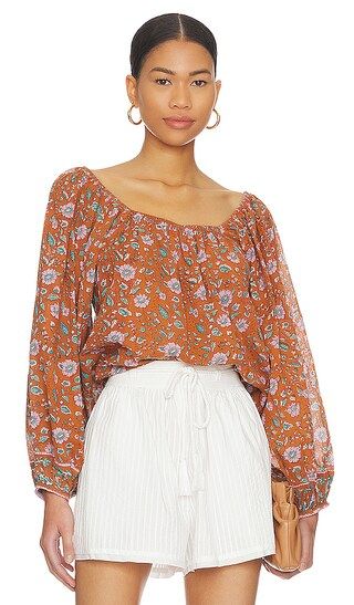 Shania Blouse in Terracotta Floral | Revolve Clothing (Global)
