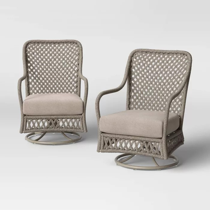 Clarkton 2pk Woven Swivel Patio Rocking Chairs - Threshold™ | Target