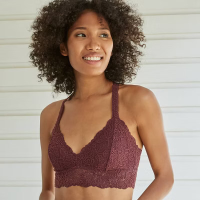 Women's T-Back Bralette - Auden™ Burgundy XXL | Target