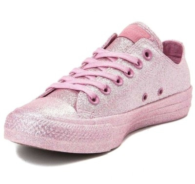 Converse Chuck Taylor All Star Pink Glitter Skater Shoes Low Sneakers Metallic  | eBay | eBay US
