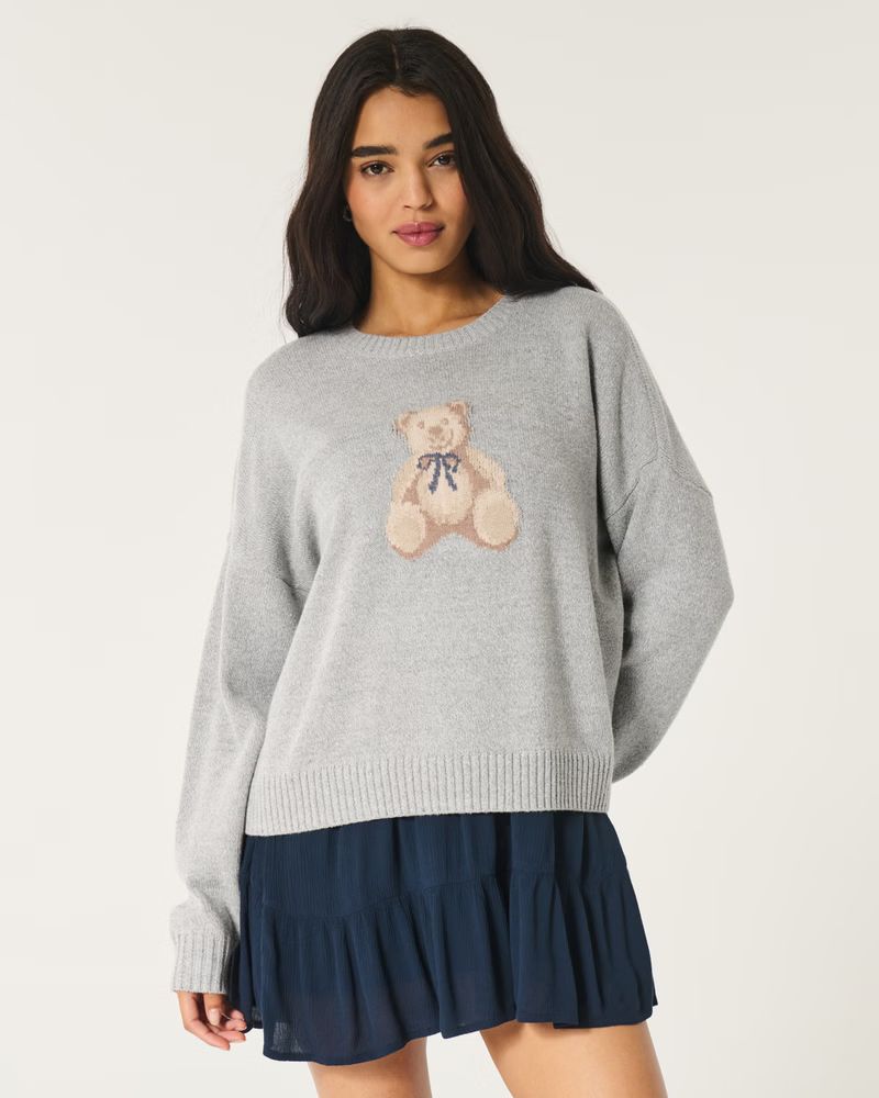 Women's Easy Bow Graphic Crew Sweater | Women's New Arrivals | HollisterCo.com | Hollister (US)