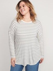 Long-Sleeve Luxe Striped Tunic T-Shirt for Women | Old Navy (US)