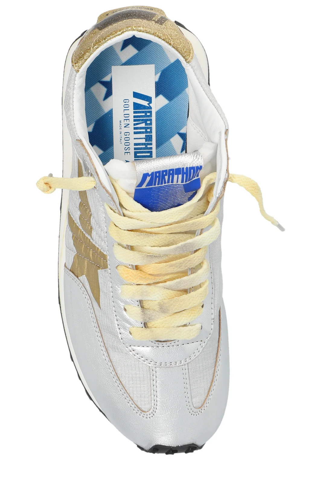 Golden Goose Deluxe Brand Star Printed Glitter Lace-Up Sneakers | Cettire Global