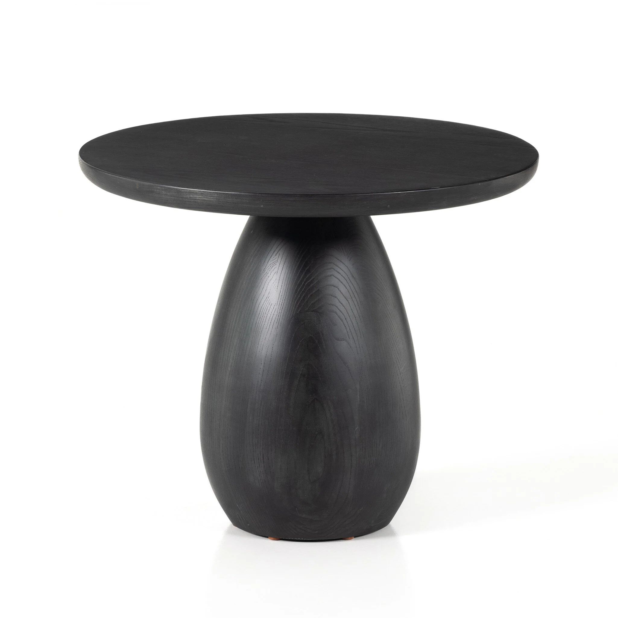 Merla Wood End Table-Tall - Black Wash Ash Veneer | shipping 4/18/2024 | Eco Chic Home