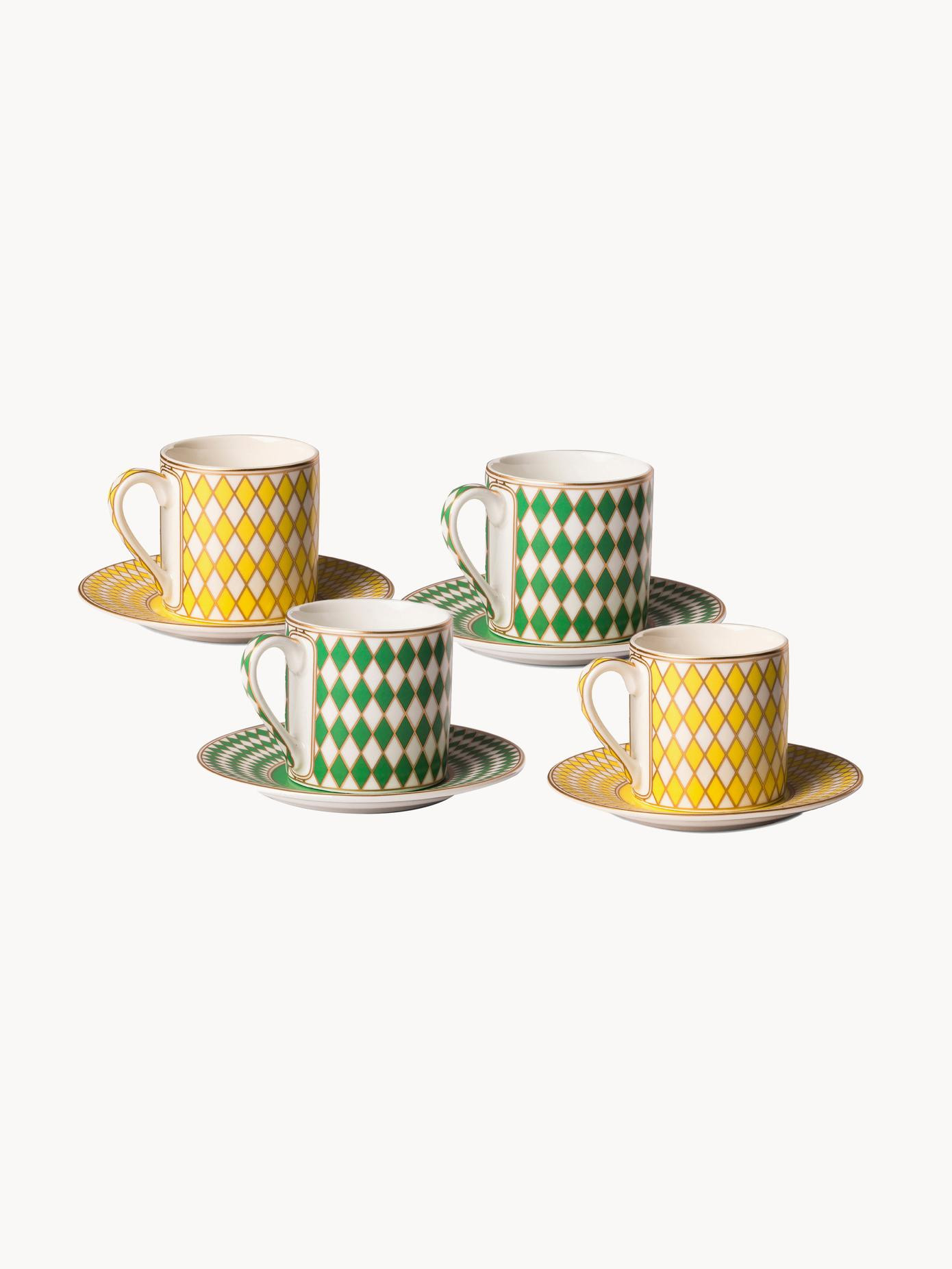 Set de tazas espresso con platito Chess, 4 uds. | Westwing EU
