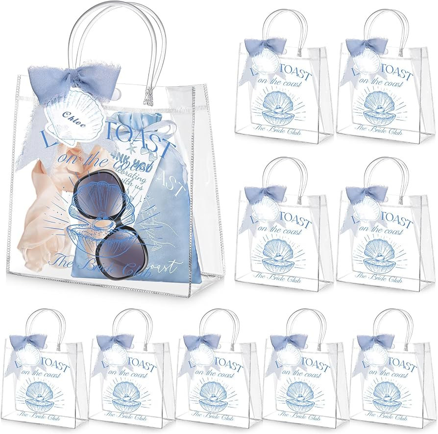 Kolldenn 10 Pcs Last Toast on the Coast Clear Gift Bags with Handle, Bachelorette Party Decoratio... | Amazon (US)