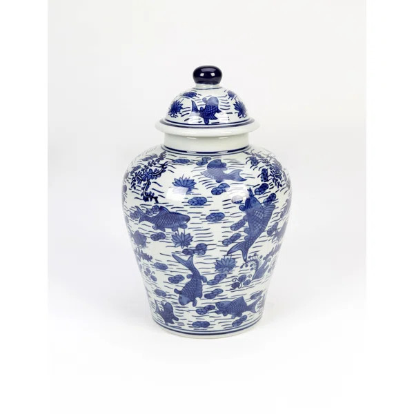 Blessed Blue 10'' Porcelain Ginger Jar | Wayfair North America